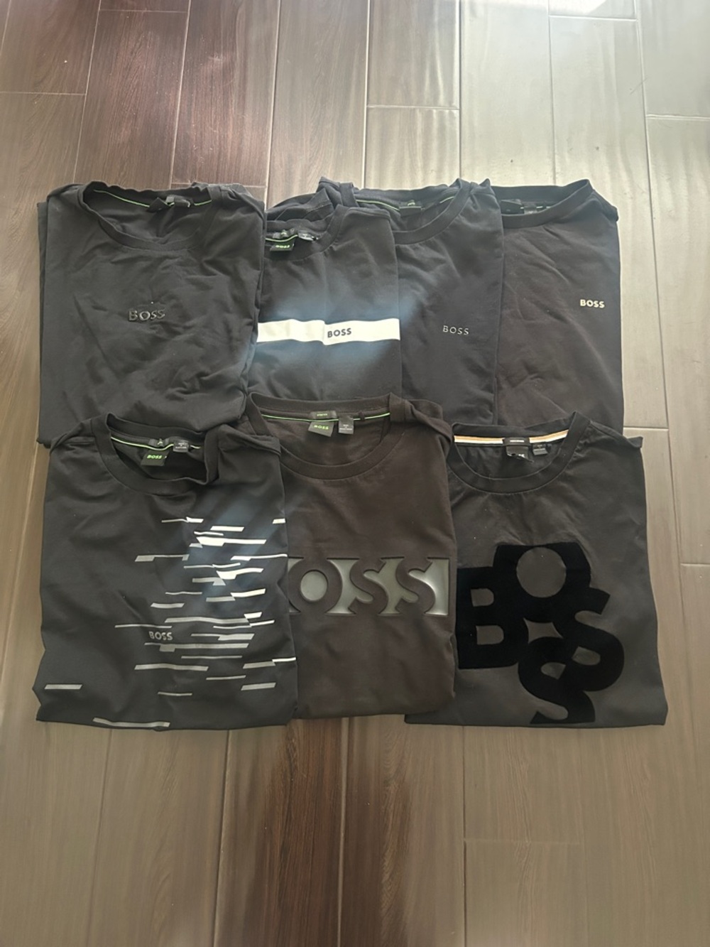 BOSS Men’s Black Short Sleeve Crew Neck T-Shirt 7 Piece Bundle - 3XL / XXXL